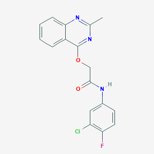 molecular formula C17H13ClFN3O2 B2530710 N-(3-chloro-4-fluorophenyl)-2-[(2-methylquinazolin-4-yl)oxy]acetamide CAS No. 1116082-33-7