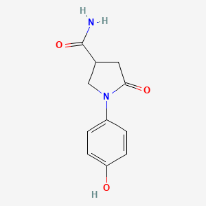 molecular formula C11H12N2O3 B2530712 1-(4-Hydroxyphenyl)-5-oxopyrrolidine-3-carboxamide CAS No. 309744-93-2