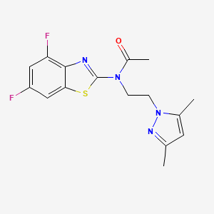 N-(4,6-difluorobenzo[d]thiazol-2-yl)-N-(2-(3,5-dimethyl-1H-pyrazol-1-yl)ethyl)acetamide