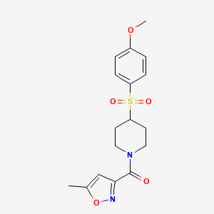 molecular formula C17H20N2O5S B2530720 (4-((4-甲氧苯基)磺酰基)哌啶-1-基)(5-甲基异恶唑-3-基)甲酮 CAS No. 1704612-85-0
