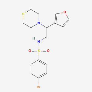 molecular formula C16H19BrN2O3S2 B2530723 4-bromo-N-(2-(furan-3-yl)-2-thiomorpholinoethyl)benzenesulfonamide CAS No. 2034573-80-1