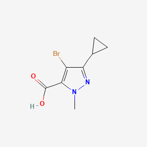 molecular formula C8H9BrN2O2 B2530724 4-Bromo-5-cyclopropyl-2-methylpyrazole-3-carboxylic acid CAS No. 1227002-46-1