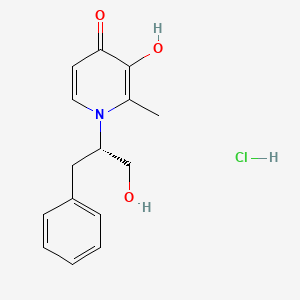 3-Hydroxy-1-[(2S)-1-hydroxy-3-phenylpropan-2-yl]-2-methylpyridin-4-one;hydrochloride
