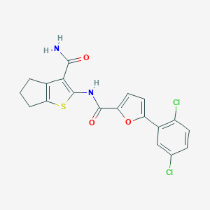 molecular formula C19H14Cl2N2O3S B253073 N-(3-carbamoyl-5,6-dihydro-4H-cyclopenta[b]thiophen-2-yl)-5-(2,5-dichlorophenyl)furan-2-carboxamide 
