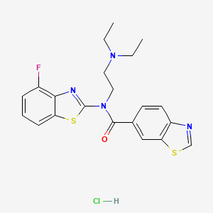 molecular formula C21H22ClFN4OS2 B2530733 N-(2-(diethylamino)ethyl)-N-(4-fluorobenzo[d]thiazol-2-yl)benzo[d]thiazole-6-carboxamide hydrochloride CAS No. 1321907-02-1