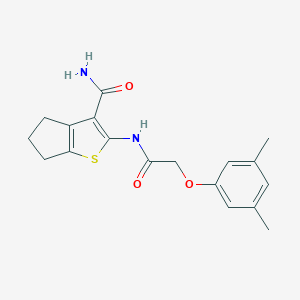 molecular formula C18H20N2O3S B253074 2-{[(3,5-dimethylphenoxy)acetyl]amino}-5,6-dihydro-4H-cyclopenta[b]thiophene-3-carboxamide 