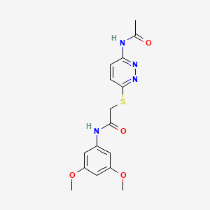 molecular formula C16H18N4O4S B2530744 2-((6-乙酰氨基哒嗪-3-基)硫代)-N-(3,5-二甲氧苯基)乙酰胺 CAS No. 1021060-58-1