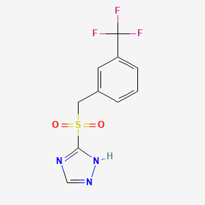 molecular formula C10H8F3N3O2S B2530746 3-{[3-(trifluoromethyl)benzyl]sulfonyl}-1H-1,2,4-triazole CAS No. 339105-71-4
