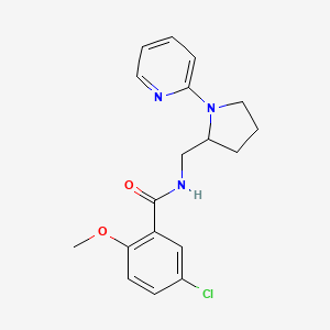 molecular formula C18H20ClN3O2 B2530756 5-chloro-2-methoxy-N-((1-(pyridin-2-yl)pyrrolidin-2-yl)methyl)benzamide CAS No. 2034250-59-2