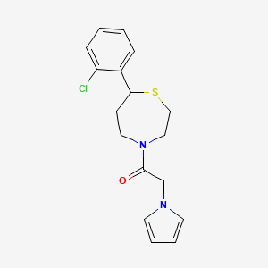 molecular formula C17H19ClN2OS B2530758 1-(7-(2-chlorophenyl)-1,4-thiazepan-4-yl)-2-(1H-pyrrol-1-yl)ethanone CAS No. 1798672-21-5