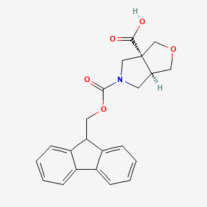 molecular formula C22H21NO5 B2530760 (3Ar,6aR)-5-(9H-fluoren-9-ylmethoxycarbonyl)-3,4,6,6a-tetrahydro-1H-furo[3,4-c]pyrrole-3a-carboxylic acid CAS No. 2137568-93-3