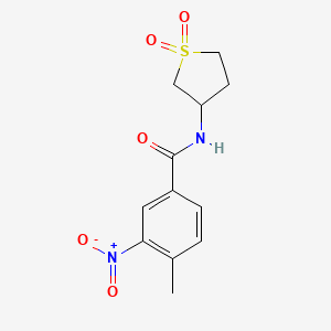 molecular formula C12H14N2O5S B2530761 N-(1,1-二氧代-1lambda6-硫杂环丙烷-3-基)-4-甲基-3-硝基苯甲酰胺 CAS No. 874788-56-4