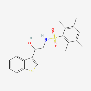 molecular formula C20H23NO3S2 B2530765 N-(2-(benzo[b]thiophène-3-yl)-2-hydroxyethyl)-2,3,5,6-tétraméthylbenzènesulfonamide CAS No. 2034593-96-7