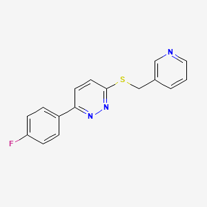 molecular formula C16H12FN3S B2530766 3-(4-Fluorophenyl)-6-(pyridin-3-ylmethylsulfanyl)pyridazine CAS No. 893986-27-1