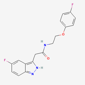 molecular formula C17H15F2N3O2 B2530768 2-(5-fluoro-1H-indazol-3-yl)-N-(2-(4-fluorophenoxy)ethyl)acetamide CAS No. 1421498-58-9
