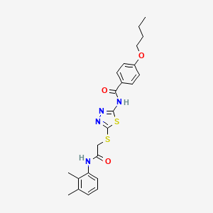 molecular formula C23H26N4O3S2 B2530770 4-butoxy-N-(5-((2-((2,3-dimethylphenyl)amino)-2-oxoethyl)thio)-1,3,4-thiadiazol-2-yl)benzamide CAS No. 392294-54-1