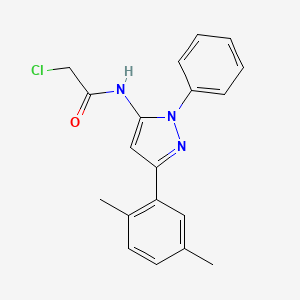 molecular formula C19H18ClN3O B2530773 2-chloro-N-[3-(2,5-dimethylphenyl)-1-phenyl-1H-pyrazol-5-yl]acetamide CAS No. 957014-23-2