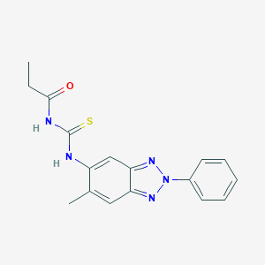 molecular formula C17H17N5OS B253078 N-[(6-methyl-2-phenyl-2H-benzotriazol-5-yl)carbamothioyl]propanamide 