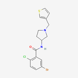 molecular formula C16H16BrClN2OS B2530780 5-bromo-2-chloro-N-{1-[(thiophen-3-yl)methyl]pyrrolidin-3-yl}benzamide CAS No. 2097924-13-3