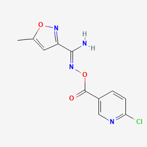 molecular formula C11H9ClN4O3 B2530792 [(Z)-[Amino-(5-methyl-1,2-oxazol-3-yl)methylidene]amino] 6-chloropyridine-3-carboxylate CAS No. 263866-66-6