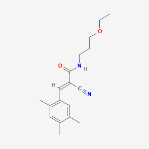 molecular formula C18H24N2O2 B2530794 (E)-2-cyano-N-(3-ethoxypropyl)-3-(2,4,5-trimethylphenyl)prop-2-enamide CAS No. 1012956-13-6