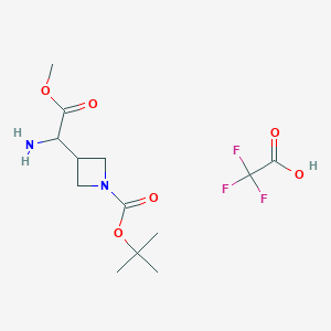 molecular formula C13H21F3N2O6 B2530797 Tert-butyl 3-(1-amino-2-methoxy-2-oxoethyl)azetidine-1-carboxylate;2,2,2-trifluoroacetic acid CAS No. 2253639-78-8