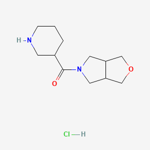 molecular formula C12H21ClN2O2 B2530799 Piperidin-3-yl(tetrahydro-1H-furo[3,4-c]pyrrol-5(3H)-yl)methanone hydrochloride CAS No. 2307552-64-1