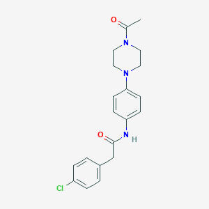 molecular formula C20H22ClN3O2 B253080 N-[4-(4-acetylpiperazin-1-yl)phenyl]-2-(4-chlorophenyl)acetamide 