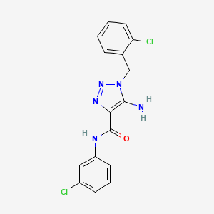 molecular formula C16H13Cl2N5O B2530801 5-amino-1-(2-chlorobenzyl)-N-(3-chlorophenyl)-1H-1,2,3-triazole-4-carboxamide CAS No. 899981-45-4