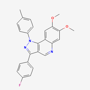 molecular formula C25H20FN3O2 B2530802 3-(4-fluorophenyl)-7,8-dimethoxy-1-(4-methylphenyl)-1H-pyrazolo[4,3-c]quinoline CAS No. 901247-27-6