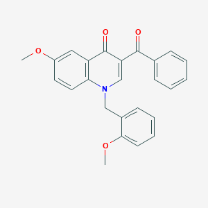 molecular formula C25H21NO4 B2530810 3-benzoyl-6-methoxy-1-(2-methoxybenzyl)quinolin-4(1H)-one CAS No. 866727-33-5
