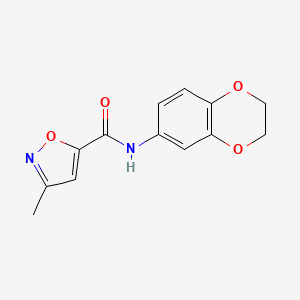 molecular formula C13H12N2O4 B2530812 N-(2,3-dihydrobenzo[b][1,4]dioxin-6-yl)-3-methylisoxazole-5-carboxamide CAS No. 923710-36-5