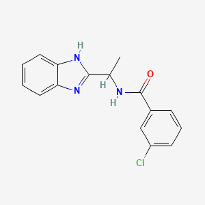 molecular formula C16H14ClN3O B2530817 N-[1-(1H-ベンゾイミダゾール-2-イル)エチル]-3-クロロベンズアミド CAS No. 338410-73-4