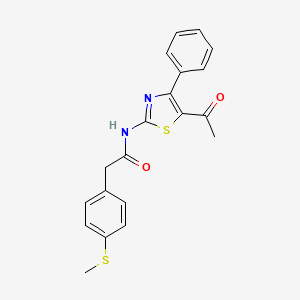 molecular formula C20H18N2O2S2 B2530825 N-(5-acetyl-4-phenylthiazol-2-yl)-2-(4-(methylthio)phenyl)acetamide CAS No. 941883-03-0
