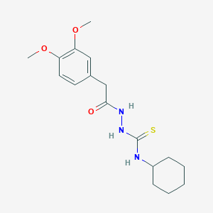 molecular formula C17H25N3O3S B2530829 2-(3,4-Dimethoxyphenyl)-N-(((cyclohexylamino)thioxomethyl)amino)ethanamide CAS No. 717849-68-8