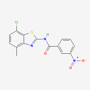 molecular formula C15H10ClN3O3S B2530831 N-(7-氯-4-甲基-1,3-苯并噻唑-2-基)-3-硝基苯甲酰胺 CAS No. 912760-19-1