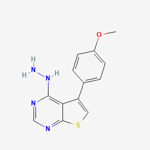 molecular formula C13H12N4OS B2530832 4-Hydrazino-5-(4-methoxyphenyl)thieno[2,3-d]pyrimidine CAS No. 747411-17-2