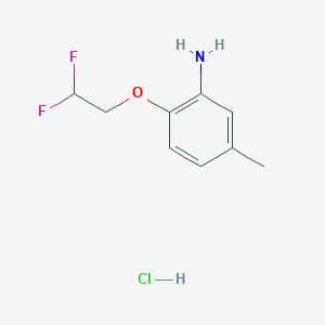 molecular formula C9H12ClF2NO B2530840 2-(2,2-Difluoroethoxy)-5-methylaniline hydrochloride CAS No. 1431968-06-7