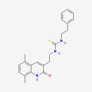 molecular formula C22H25N3OS B2530841 1-(2-(5,8-Dimethyl-2-oxo-1,2-dihydroquinolin-3-yl)ethyl)-3-phenethylthiourea CAS No. 847406-81-9