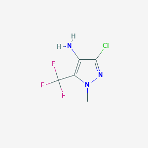 molecular formula C5H5ClF3N3 B2530844 3-氯-1-甲基-5-(三氟甲基)-1H-吡唑-4-胺 CAS No. 161038-63-7