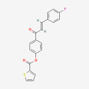 molecular formula C20H13FO3S B2530862 4-[(2E)-3-(4-fluorophenyl)prop-2-enoyl]phenyl thiophene-2-carboxylate CAS No. 329702-33-2