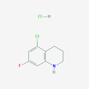 molecular formula C9H10Cl2FN B2530863 5-Chloro-7-fluoro-1,2,3,4-tetrahydroquinoline;hydrochloride CAS No. 2445794-74-9