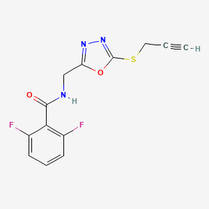 molecular formula C13H9F2N3O2S B2530867 2,6-difluoro-N-[(5-prop-2-ynylsulfanyl-1,3,4-oxadiazol-2-yl)methyl]benzamide CAS No. 941948-76-1