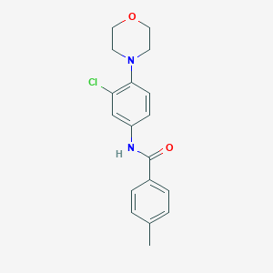 molecular formula C18H19ClN2O2 B253087 N-[3-chloro-4-(4-morpholinyl)phenyl]-4-methylbenzamide 