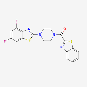 molecular formula C19H14F2N4OS2 B2530870 Benzo[d]thiazol-2-yl(4-(4,6-difluorobenzo[d]thiazol-2-yl)piperazin-1-yl)methanone CAS No. 897481-50-4
