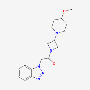 molecular formula C17H23N5O2 B2530872 2-(1H-benzo[d][1,2,3]triazol-1-yl)-1-(3-(4-methoxypiperidin-1-yl)azetidin-1-yl)ethanone CAS No. 2034359-36-7