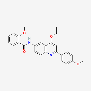 molecular formula C26H24N2O4 B2530875 N-[4-Ethoxy-2-(4-methoxyphenyl)quinolin-6-YL]-2-methoxybenzamide CAS No. 1357951-42-8