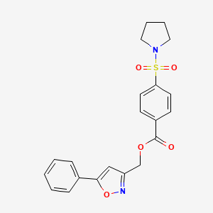 molecular formula C21H20N2O5S B2530881 (5-苯基异恶唑-3-基)甲基4-(吡咯烷-1-基磺酰基)苯甲酸酯 CAS No. 879772-23-3