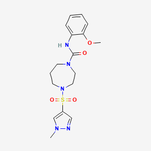 molecular formula C17H23N5O4S B2530886 N-(2-methoxyphenyl)-4-((1-methyl-1H-pyrazol-4-yl)sulfonyl)-1,4-diazepane-1-carboxamide CAS No. 2034544-59-5