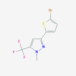 molecular formula C9H6BrF3N2S B2530889 3-(5-Bromothien-2-yl)-1-methyl-5-(trifluoromethyl)-1H-pyrazole CAS No. 683274-57-9